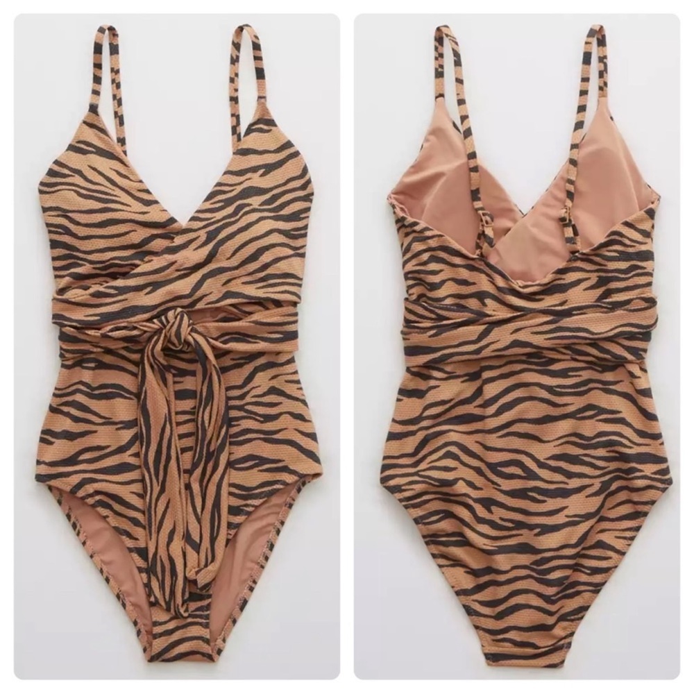 Aerie Animal Print Wrap Swimsuit - Picture 4 of 6